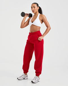 High Quality Custom True Red Women's Oversized Joggers Terry Fleece Soft Touch Fabric Women's Sweatpants Women's Pants & <b>Trouser</b> - Product Image 5