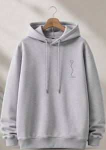 เสื้อฮู้ดโอเวอร์ไซส์แบบยูนิเซ็กซ์ สีพื้น ผ้าฝ้ายเฟรนช์เทอร์รี่ ระบายอากาศได้ดี เหมาะสำหรับใส่ในฤดูใบไม้ร่วง ทรงปกติ ดีไซน์โลโก้ด้านหน้า - Product Image 2