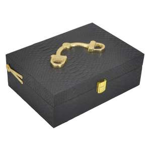 Crocodile Leather Box Handmade Luxury Gift Boxes & <b>Bins</b> Eco Friendly Lightweight Luxury Storage Box Gold Horse Bit Style Latest - Product Image 4