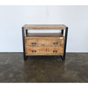 Calidad Premium 2025 Mejor tablero lateral con 2 cajones de madera Aparador de madera industrial Muebles hechos a mano con estilo para el hogar - Product Image 2