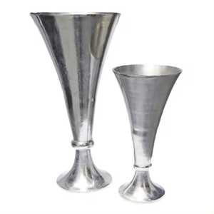 Vase à fleurs en métal de style nouveau, plaqué argent, pour la décoration de table à la maison et à l'hôtel, vases à fleurs faits à la main sur mesure - Product Image 2