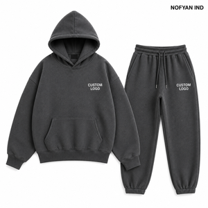 Survêtement à capuche unisexe surdimensionné personnalisé, écologique, en molleton de coton épais, fabricant OEM ODM, marque privée 2 - Product Image 1
