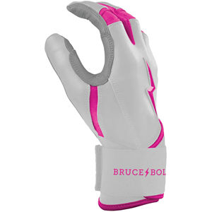 ถุงมือตีเบสบอล Bruce-Bolt สีขาวชมพู หนัง CABRETTA แท้ 100% แบบข้อมือยาว สำหรับผู้ใหญ่ ทั้งชายและหญิง ใช้สำหรับฝึกซ้อม - Product Image 3