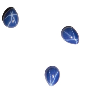 Zafiro Azul Estrella Pera 6x8 mm 1.5 Quilates, Cabujón Pulido Creado en Laboratorio con Efecto Estrella de 6 Rayos, 3 mm de Altura para Fabricación de Joyas - Product Image 6