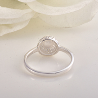 Bague en or 9 carats et argent sterling 925 avec pierres CZ, bague halo de perles avec pierres CZ, or bicolore, élégante bague de mode pour femme