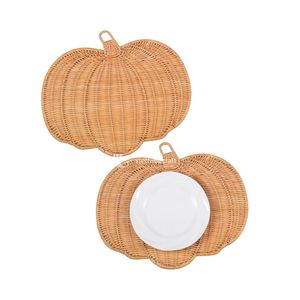 Handmade Rattan Pumpkin Shaped Placemat Mats and Pads <b>Retro</b> Design <b>Table</b> Decoration Accessory Halloween Decor - Product Image 3