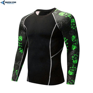 T-shirt de compression pour homme, haute élasticité, respirant, séchage rapide, protection UV, pour entraînement sportif - Product Image 2