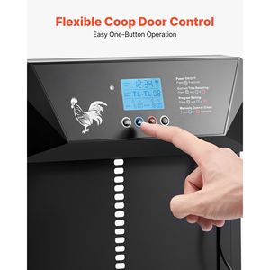 Porta Automatica per Pollaio con Display LCD e Sensore Luce, Alimentazione a Batteria DC, Impostazione Timer Manuale, Funzione Anti-Ribaltamento - Product Image 3