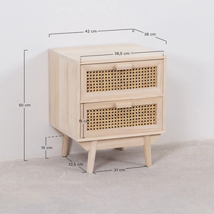 Table de chevet pliable haut de gamme en bois massif – Table de chevet rustique avec tiroir spacieux et étagère de rangement - Product Image 6