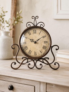 Reloj de Escritorio Moderno de Metal con Movimiento Electrónico, Pantalla Retroiluminada Táctil, Esfera con Agujas - Decoración para el Hogar - Product Image 5