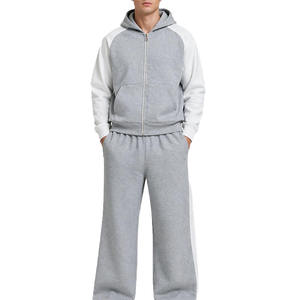 Wholesale Price Winter Streetwear Solid Lightweight Tracksuit Hooded Drawstring <b>Jacket</b> Jogger Set Athletic Sportswear Training - Product Image 1