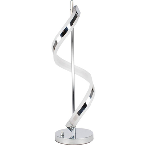 Lámpara de Mesa LED Espiral Moderna, Regulable, con Control Táctil, para Mesita de Noche, Acabado Cromado, Protección Ocular, para Decoración del Hogar y Oficina - Product Image 1