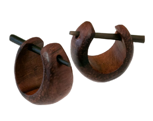 17.5 cm Wooden Small Hoop <b>Earrings</b> Brown Handmade Gothic <b>Earrings</b> Tribal Wooden Hoop <b>Earrings</b> <b>for</b> Women and <b>Men</b> - Product Image 1