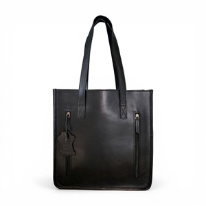 Sac à main en cuir véritable pour femme, grande capacité, avec fermeture à glissière, sac à bandoulière noir pour ordinateur portable - Product Image 1