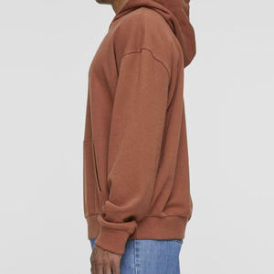 Mens Rust Brown Oversized Pullover <b>Hoodie</b> <b>Plain</b> Hooded Sweatshirt Casual Long Sleeve Kangaroo Pocket Cotton Blend Fleece <b>Hoodie</b> - Product Image 2