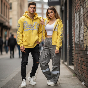 Sweat-shirts à capuche personnalisés en gros avec impression sérigraphique et strass, de haute qualité, en molleton 100 % coton épais - Product Image 1