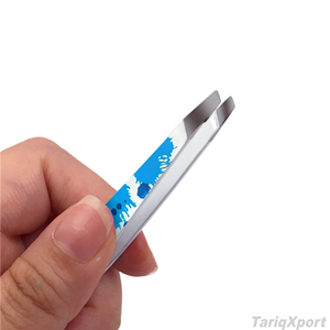 Pinzas de Precisión para Pestañas de Acero Inoxidable, Diseño Blue Splash, Punta Suave para Aplicación de Pestañas, Logotipo Personalizado, Reutilizables, Hechas a Mano - Product Image 5