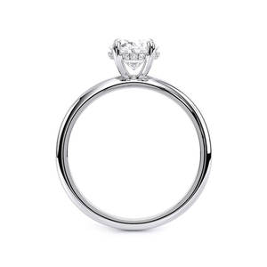 Bague de fiançailles solitaire en or blanc 10K avec diamant de laboratoire taille ovale certifié IGI et halo caché, idéale pour mariage, fête ou anniversaire - Product Image 6