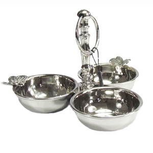 ถาดเสิร์ฟผลไม้อบแห้งและถั่วทรงหัวใจโลหะ ถาดใส่ขนมสีทองสำหรับงานแต่งงาน ถาดสี่ช่องสำหรับตกแต่งห้องครัว - Product Image 4