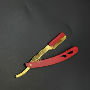 Navaja de Afeitar Profesional Plegable de Acero Inoxidable con Acabado Dorado para Barbería y Salón de Belleza - Product Image 4