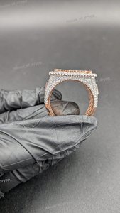 VVS Moissanite Diamond <b>925</b> Sterling <b>Silver</b> Iced Out King Crown <b>Ring</b> Personalized Rhodium Plated Hip Hop Signet <b>Ring</b> - Product Image 2