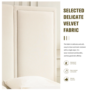 Tête de lit King Size en bois massif OEM de haute qualité, en lin, style moderne vietnamien, bois massif + bois manufacturé MD04 - Product Image 6