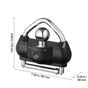Lucchetto Antifurto per Gancio di Traino Resistente, Adatto per Accoppiatori da 1-7/8 pollici, 2 pollici e 2-5/16 pollici, con 3 Chiavi Anti-Scasso - Product Image 3
