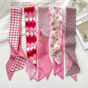 Pañuelo de satén de seda para mujer, banda para el pelo, pañuelo para el cuello, cinta para asa de bolso, accesorios para el cabello - Product Image 2