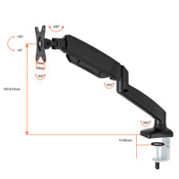 Soporte de Escritorio VESA de Alta Resistencia con Brazo Doble para Monitor con Resorte de Gas AUKI, Soporte Ajustable para Monitor de Computadora, Certificado OEM ODM