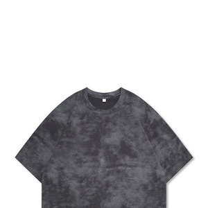 Summer New Fashion Solid Yarn Dyed Loose Fit Knitted Short Sleeve Men's Cotton <b>T</b>-shirt Acid Wash tee - Product Image 5