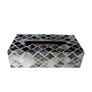 Última caja de pañuelos con incrustaciones de hueso, también disponible en resina y nácar, a precio económico de fabricante indio por mac - Product Image 1