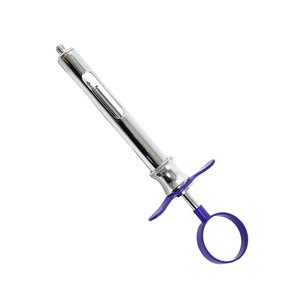 Seringue d'anesthésie dentaire 1,8 ml auto-aspirante avec anneau de maintien à un doigt, poignée colorée et plongeur à pointe fléchée en acier inoxydable allemand - Product Image 3