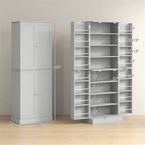 Mobile da Cucina in MDF con Pannello in Metallo e Legno, Porta in Vetro, Arredamento per la Casa - Product Image 6