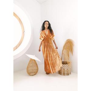 Womens <b>Boho</b> Tie Dye V Neck Maxi Dress Loose Fit Summer Beach Long Kaftan Dress - Product Image 4