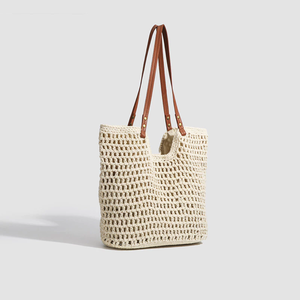 Hot Summer Eco-Friendly Seagrass <b>Bag</b> Paper Straw <b>String</b> Travel Beach <b>Bag</b> Handmade Beach Straw Woven Handbags for Women - Product Image 5