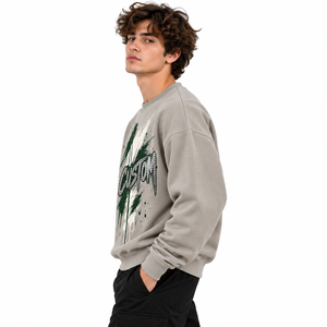 Sudadera Personalizada para Hombre con Estampado de Diamantes de Imitación y Gráficos, Cuello Redondo, Estilo Oversize, Streetwear, OEM, Marca Privada, Proveedor Mayorista de EE. UU. - Product Image 2
