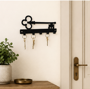 Porta llaves de pared con forma de llave esqueleto vintage, estante decorativo de hierro forjado rústico con 5 ganchos para la entrada del hogar, cocina - Product Image 2