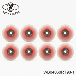 ล้อกระเป๋าเดินทาง PU ขนาด 60x24 มม. ความแข็งสูง 90A สีแดง แกน PP ลูกปืนคู่ - Product Image 1