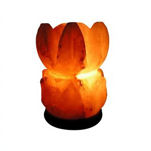 Lámpara de Cristal de Sal Rosa del Himalaya Natural, Lámpara de Mesa Decorativa Hecha a Mano para Decoración del Hogar - Product Image 1