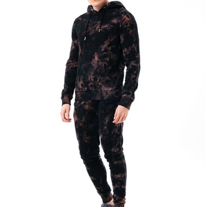 Survêtement pour homme à capuche, délavé à l'acide, motif uni élégant, matière douce et respirante, prix abordable - Product Image 1