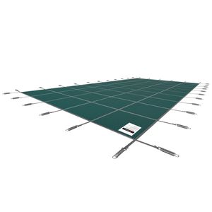 Copertura di Sicurezza per Piscina in Rete Verde in Materiale PC Solido, Adatta per Piscine Interrate Rettangolari 14x26ft, per Sicurezza Invernale - Product Image 3