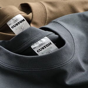 Camiseta de Punto Gruesa de Algodón Mercerizado Modal de Alta Calidad, Corte Regular, Personalizable con Impresión, Lisa, Unisex, Transpirable para Hombre - Product Image 2