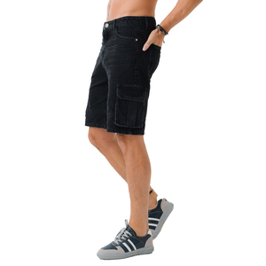 <b>Men</b> Heavy Washed Denim Shorts Cotton <b>Stretch</b> Distressed Casual Summer Jean Shorts Urban Fashion OEM Private Label Manufacturer - Product Image 3
