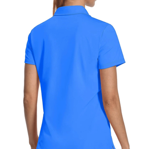 Camiseta de Lona Tejida Informal de Primera Calidad para Mujer, Diseño Personalizado, Mejor Precio, Ropa de Verano, Color Azul, para Golf - Product Image 2