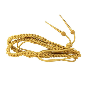 Nouvelle Aiguillette Tactique Dorée et Argentée avec Croix Noire en Fil Métallique de Qualité Supérieure pour Uniforme - Product Image 4