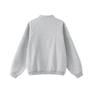 เสื้อแจ็คเก็ตซิปสีเทาแบบยูนิเซ็กส์ ทรงบอมเบอร์ คอตั้ง ผ้าฝ้ายเฟรนช์เทอร์รี่ สไตล์เบสบอล วาร์ซิตี้ สตรีทแวร์ - Product Image 6