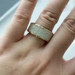 Wide Pave Moissanite Cluster <b>Ring</b> 925 Sterling <b>Silver</b> Rhodium Plated Hip Hop Style Statement Wedding Anniversary Gift for <b>Men</b> - Product Image 5