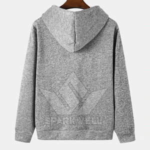 Sweat-shirt à capuche gris pour hommes, avec poche à carreaux et doublure à carreaux, coupe ajustée, tenue décontractée, style automne - Product Image 2