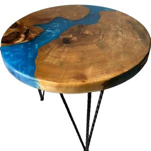 Tablero de Mesa de Resina y Madera con Piedras en Resina Epoxi Transparente, Decorativo para Hogar, Oficina y Restaurante, Personalizado - Product Image 1