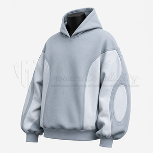 Sweat-shirt à capuche surdimensionné personnalisé avec design de manches à panneaux 3D, streetwear unisexe, sweat-shirt en molleton décontracté, OEM ODM - Product Image 3